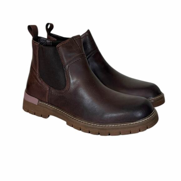 JOUSEN NWT Chelsea Boots Brown Bonded Leather Pull On Ankle Casual Men Size 10 main image 11